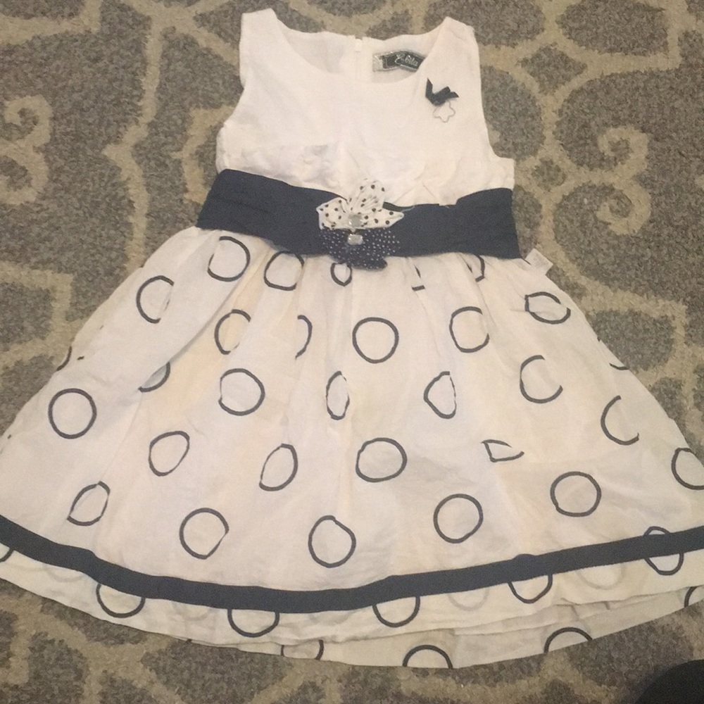 Blue and white Polka dot dress
